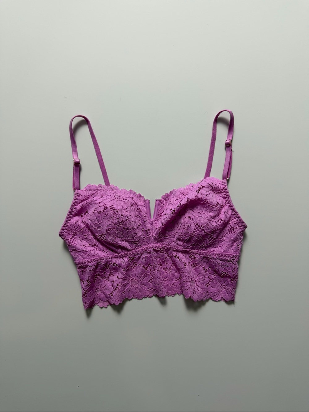 PINK VS Lace Padded Bralette, Pink, Size S